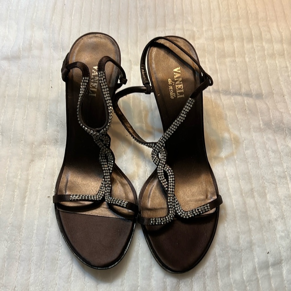Vaneli brown sandals with rhinestone size 11.5